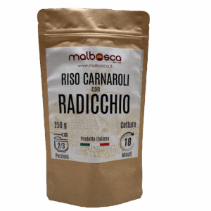 Confezione risotto con radicchio disidratato Malbosca, riso Carnaroli gourmet 250g